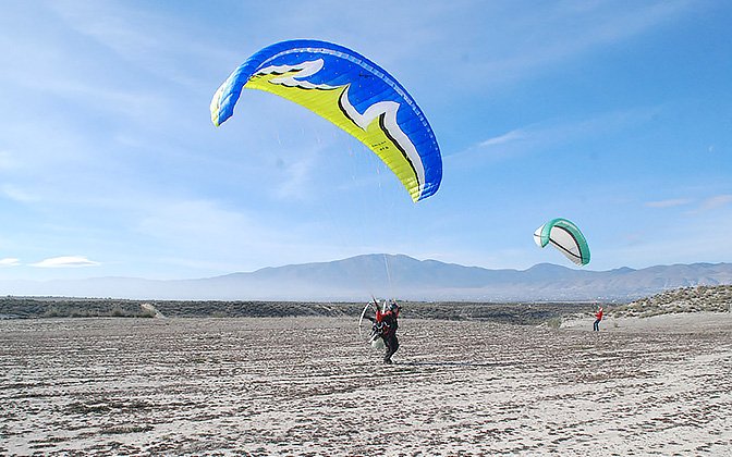 Powered paraglider takeoff sequence